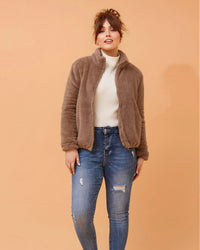 Sally Fur Zip Front Jacket