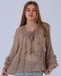 Scarlet Frill Front Blouse