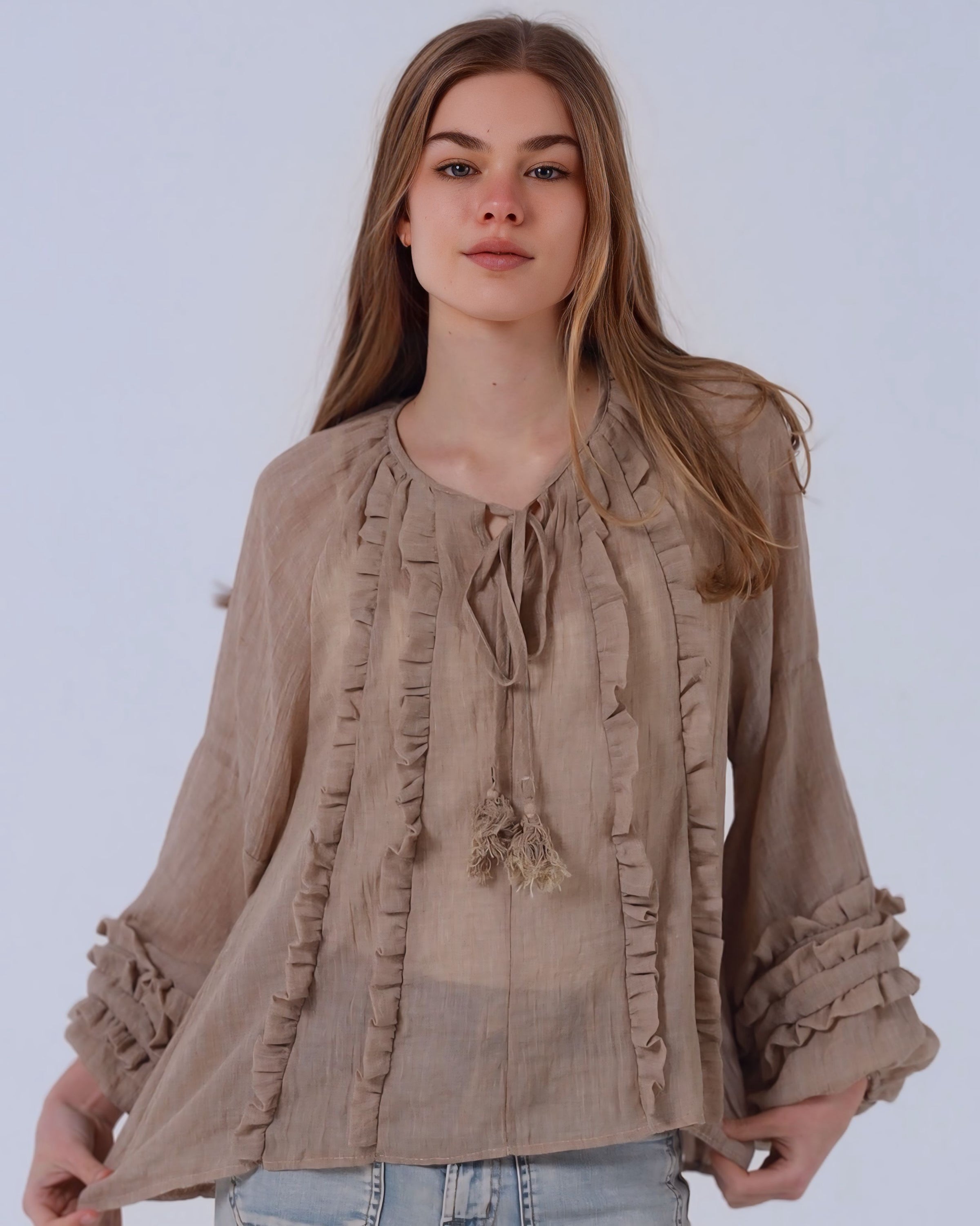 Scarlet Frill Front Blouse