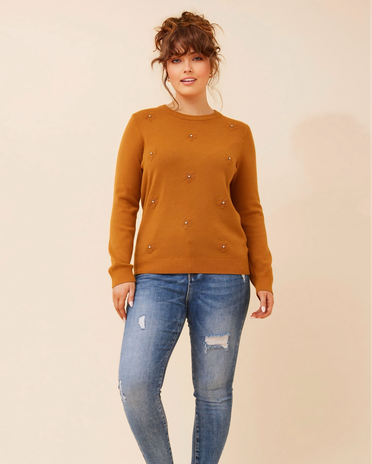 Angie Patterned Knit Sweater