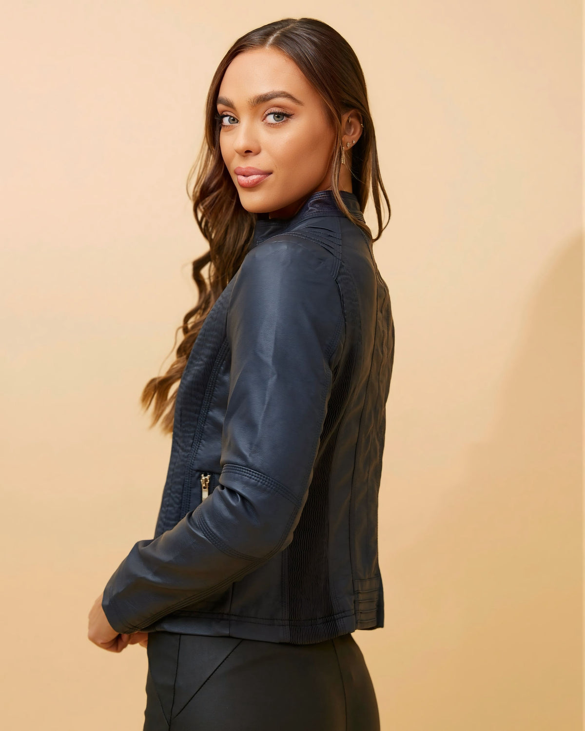 Sky Vegan Leatherette Jacket