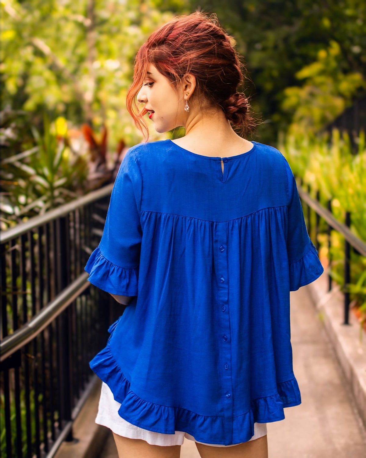 Zelda Frill Hem Linen Blouse