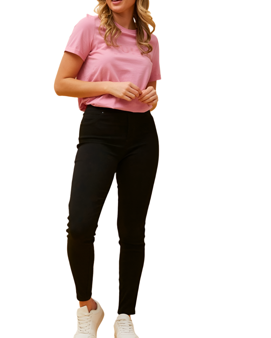 Stretch Pull On Black Pants