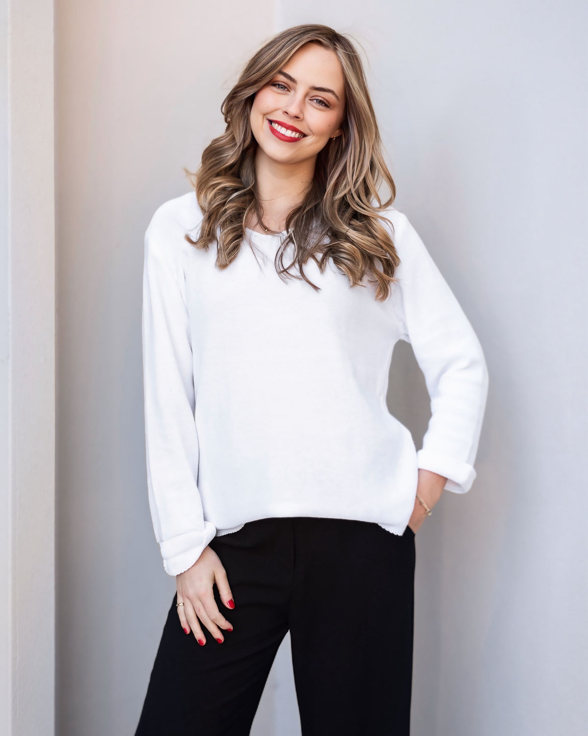 Georgia Cotton Vneck Sweater