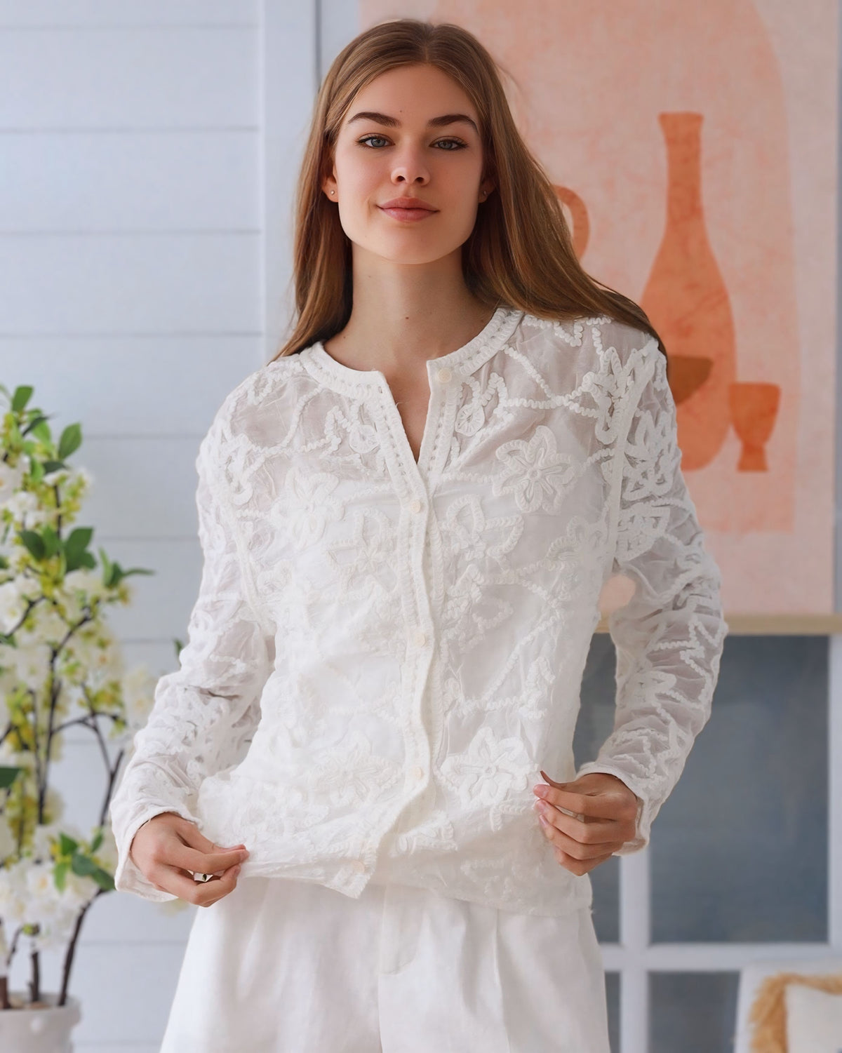 Willow Lace Cotton Cardigan