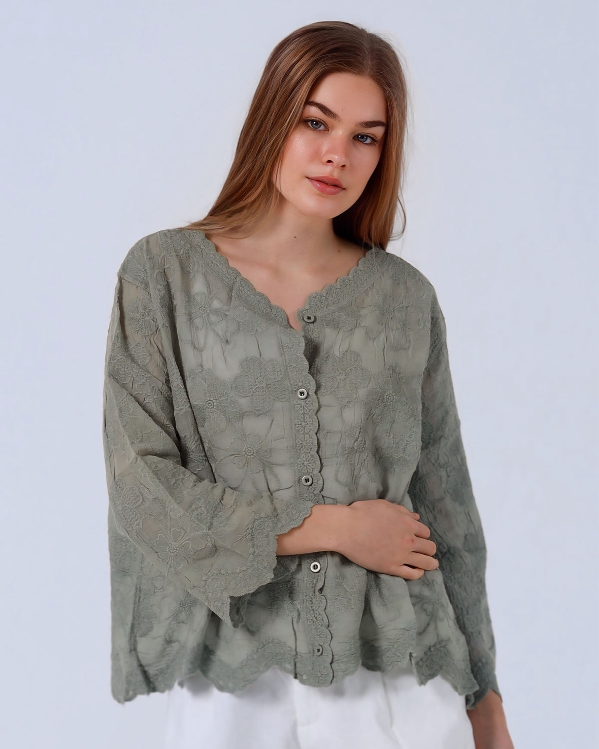 Sofia Lace Cotton Cardigan