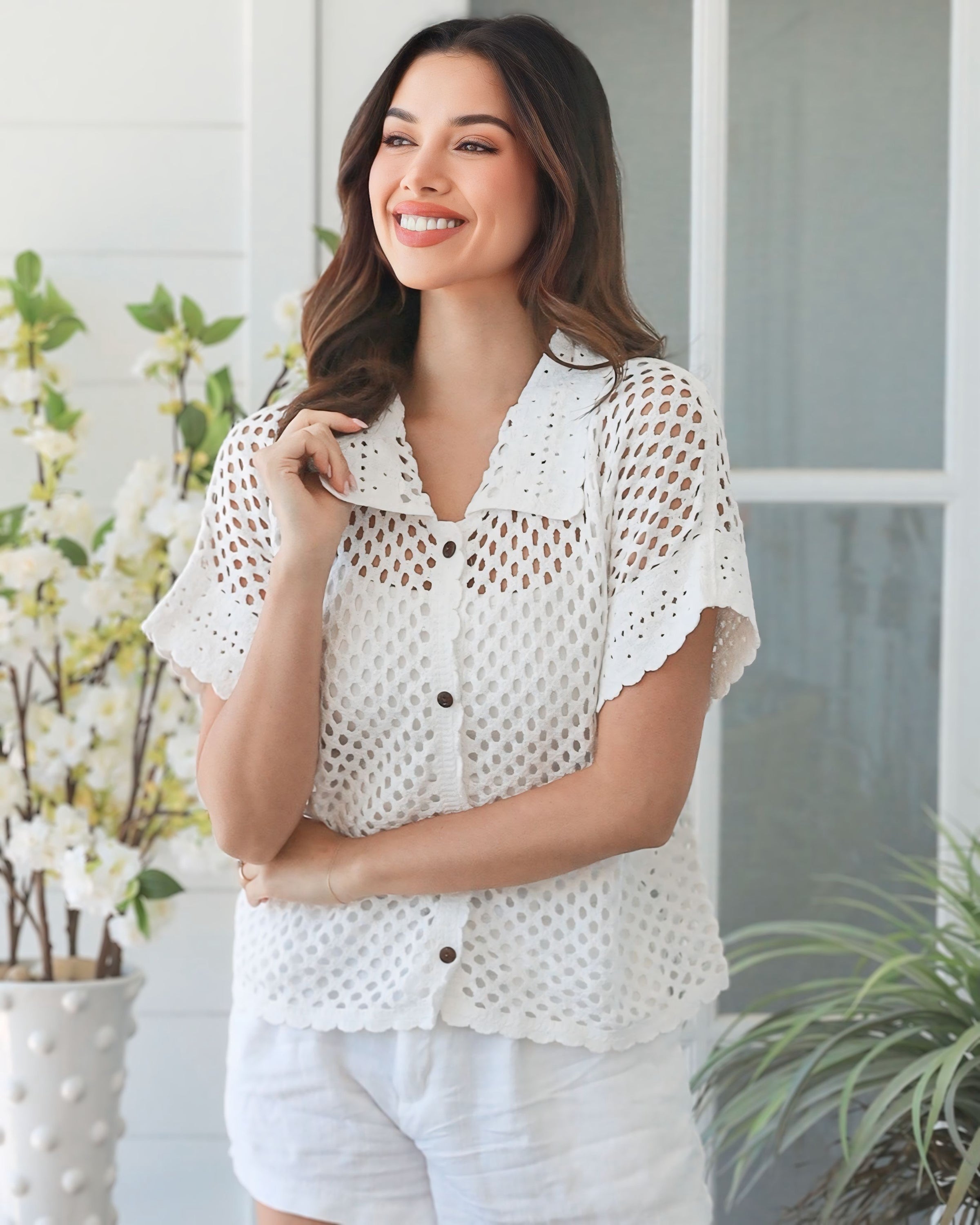 Sally Cotton Crochet Cardigan