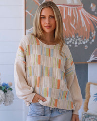 Sandy Self Print Knit Jumper