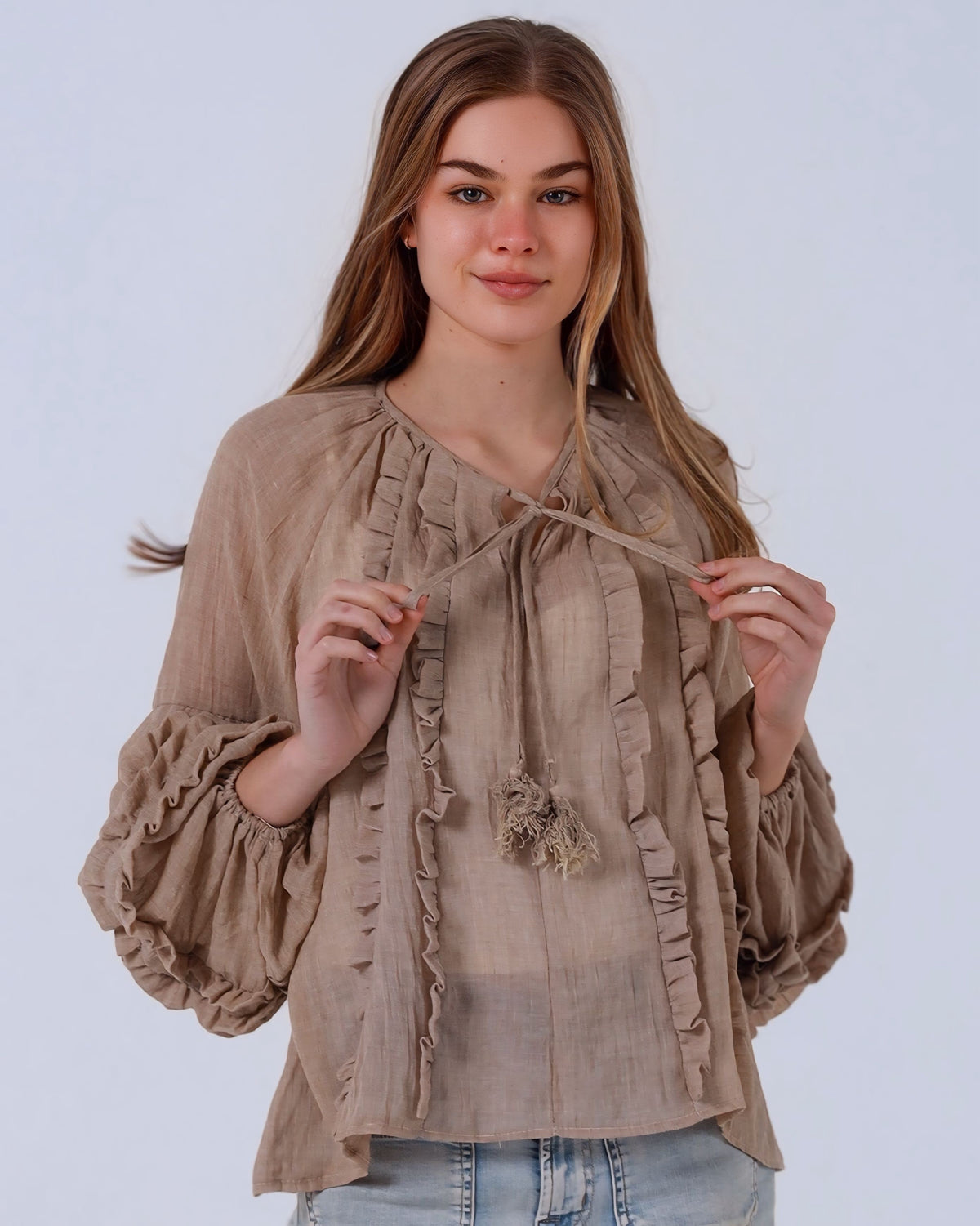 Scarlet Frill Front Blouse