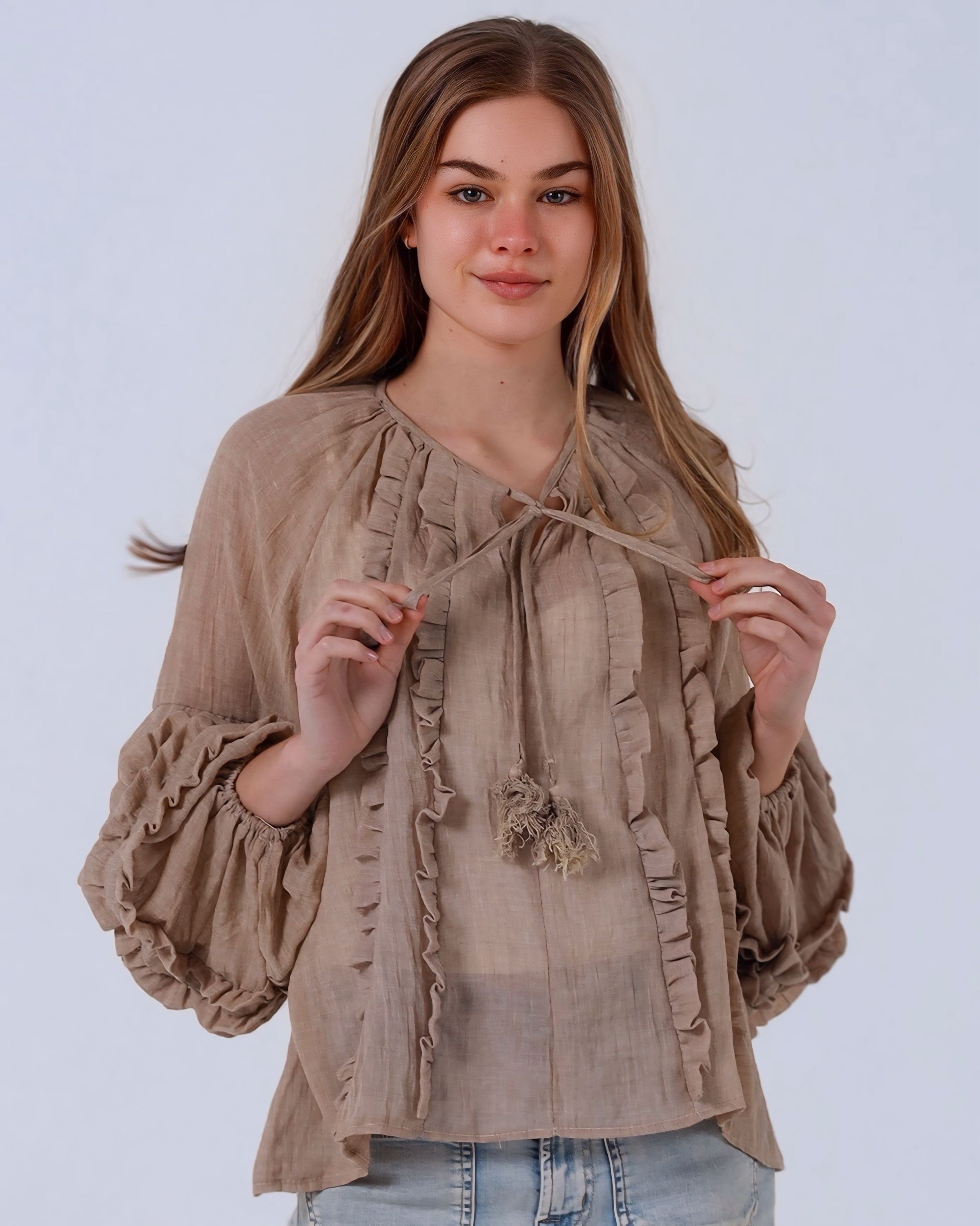 Scarlet Frill Front Blouse