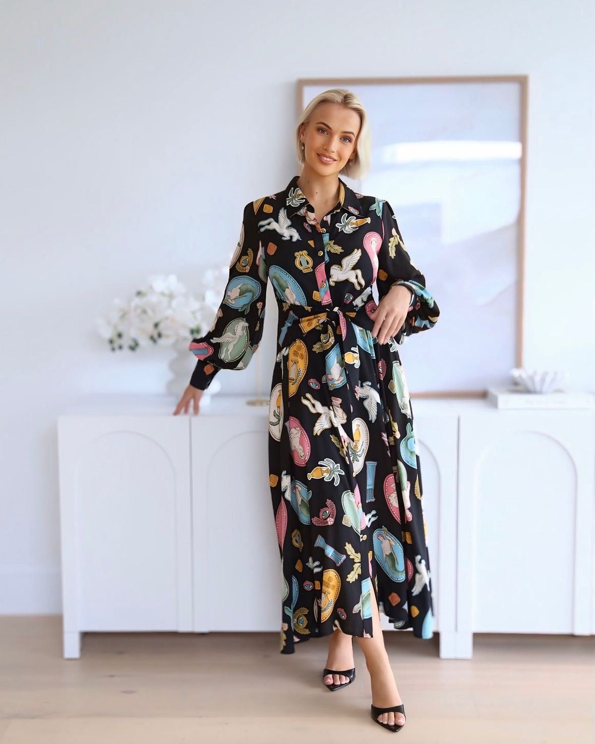 Angie Exclusive Print Maxi Dress