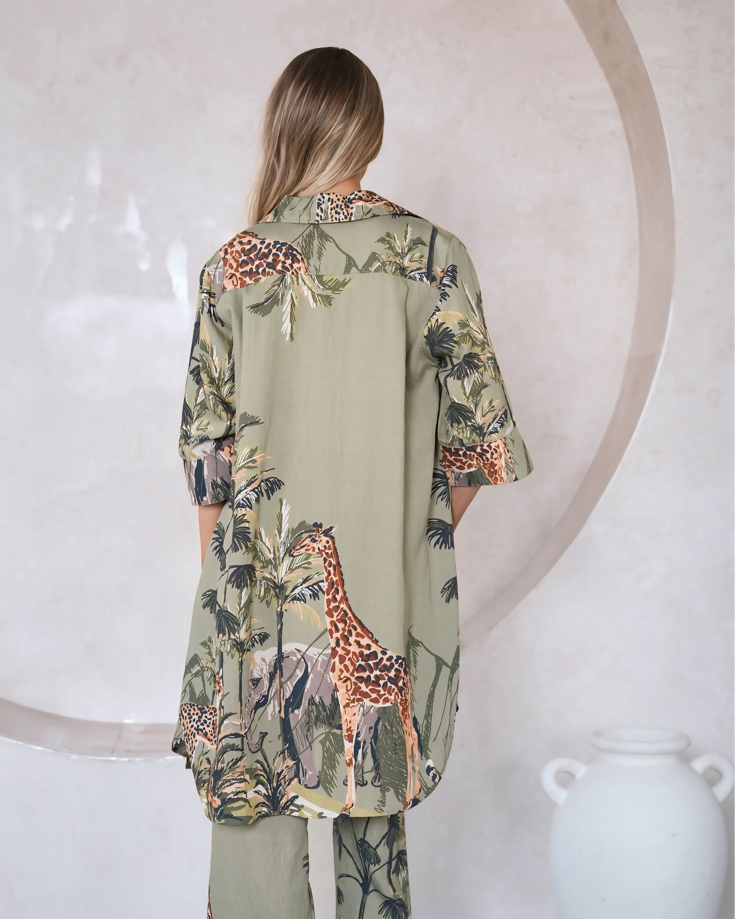 Silvia Safari Shirt And Pants Set