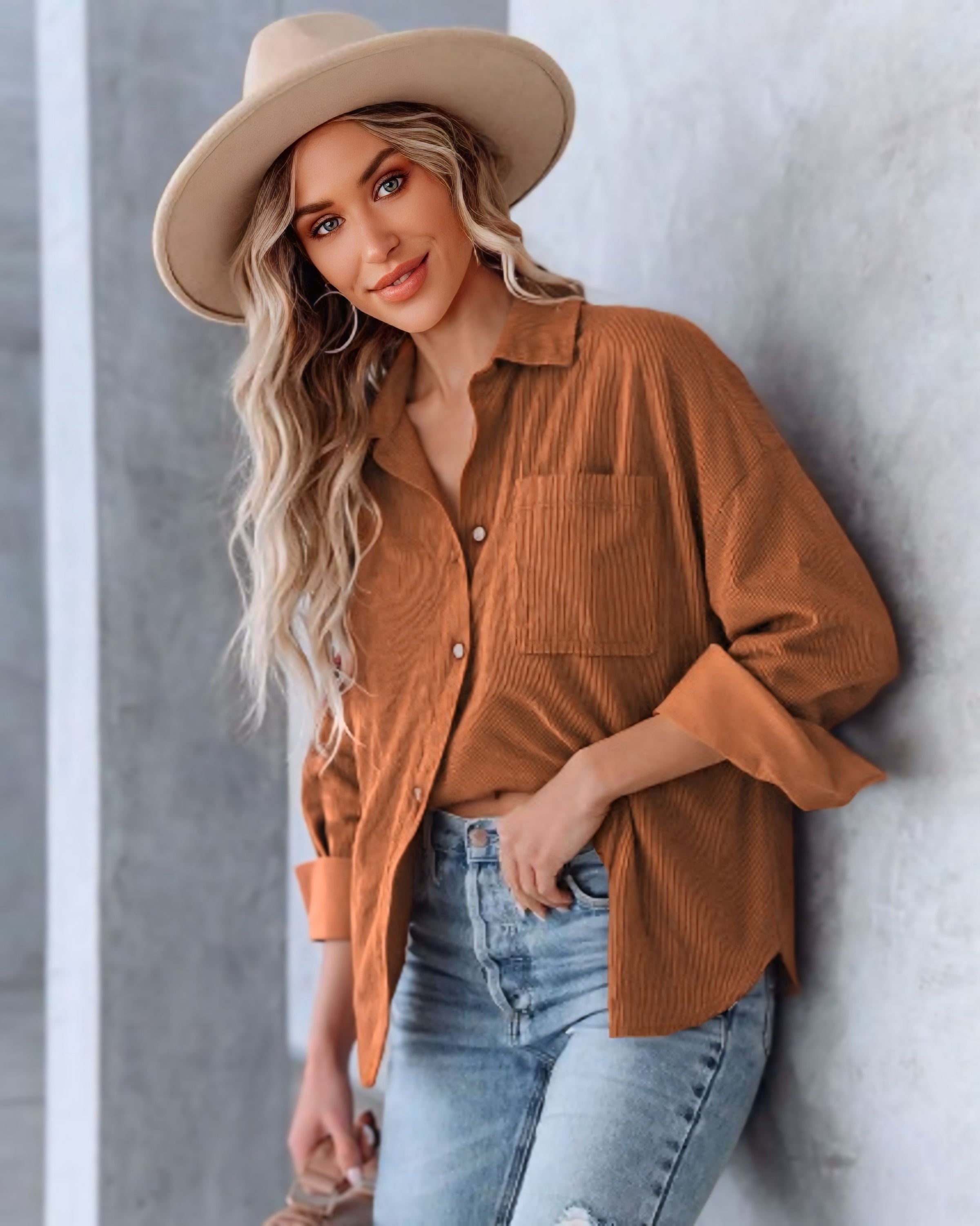 Petra Corduroy Button Front Shirt