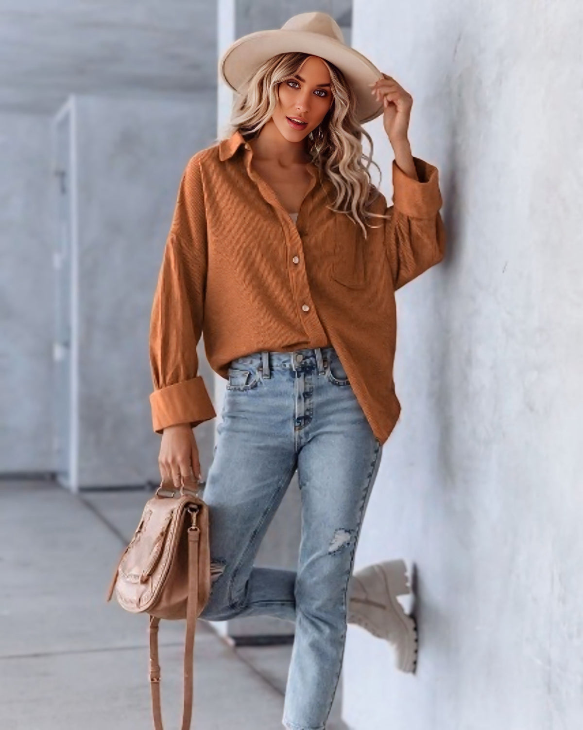 Petra Corduroy Button Front Shirt