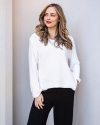 Georgia Cotton Vneck Sweater