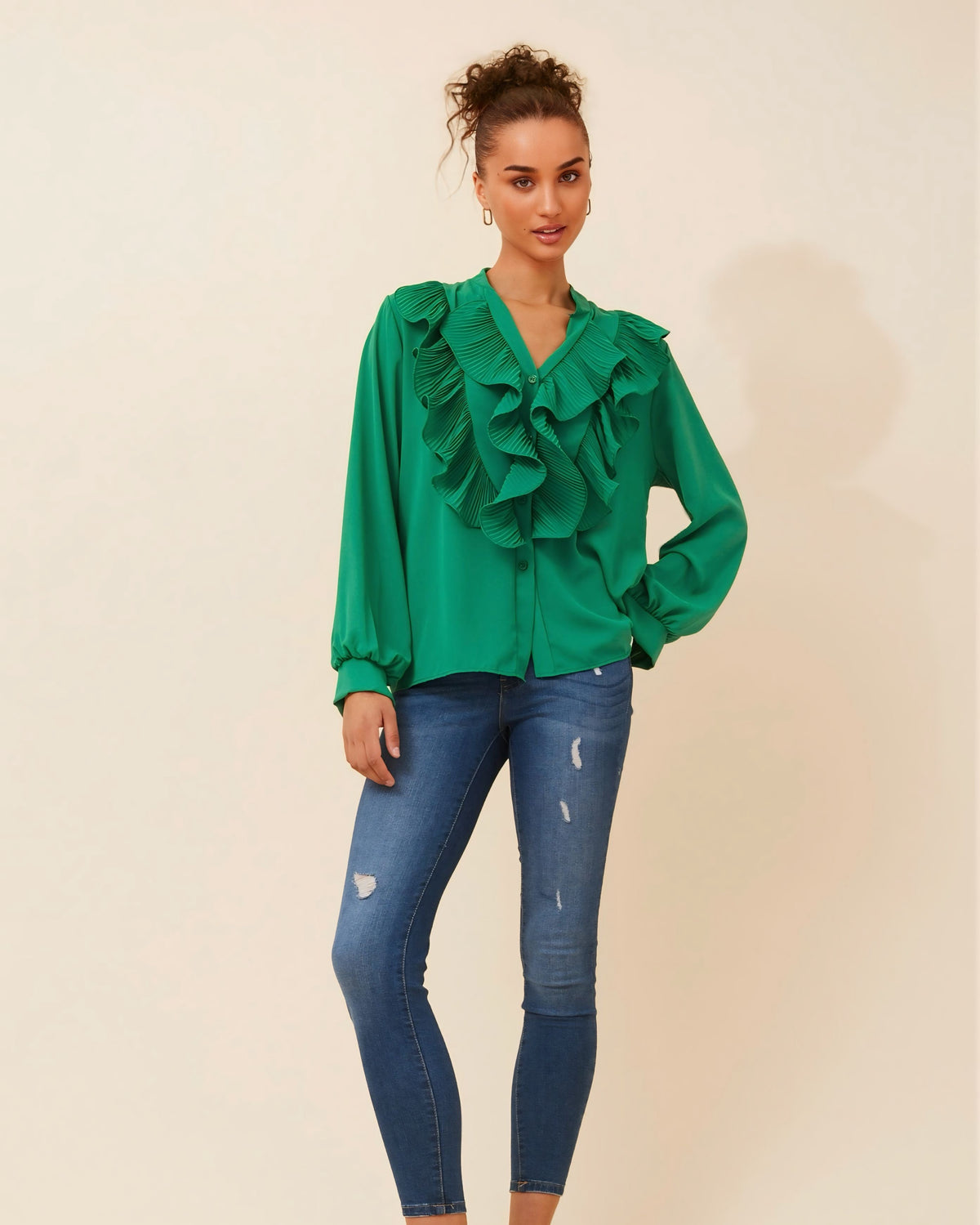 Georgia Frilled Front Blouse