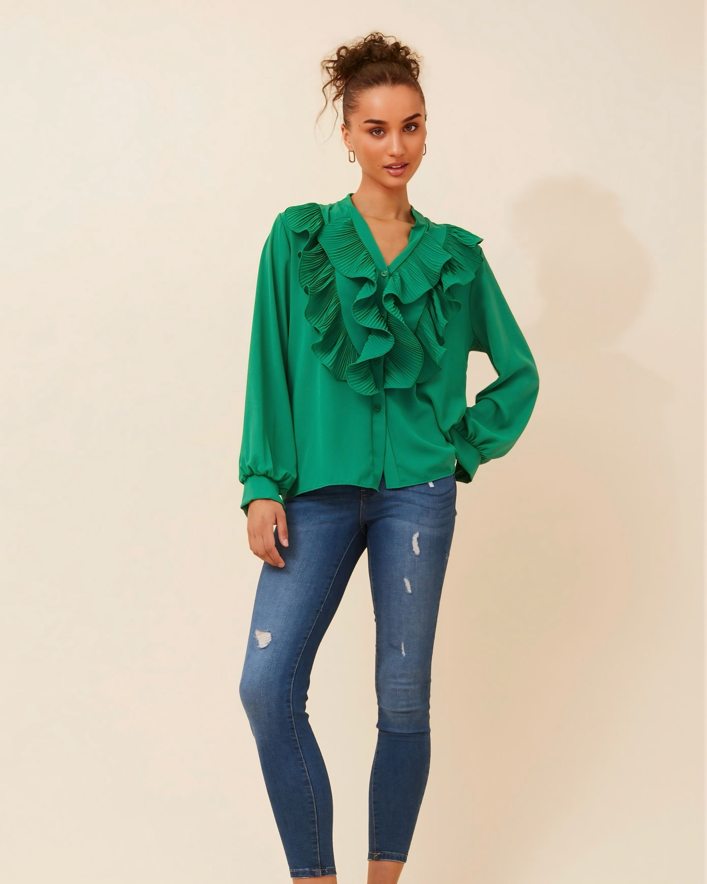 Georgia Frilled Front Blouse