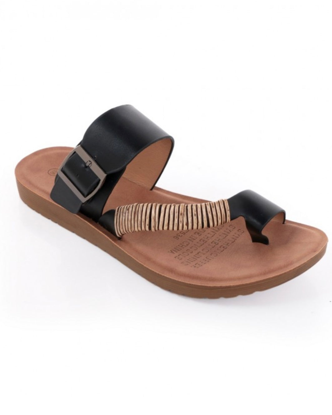 Toe Buckle Black Sandal