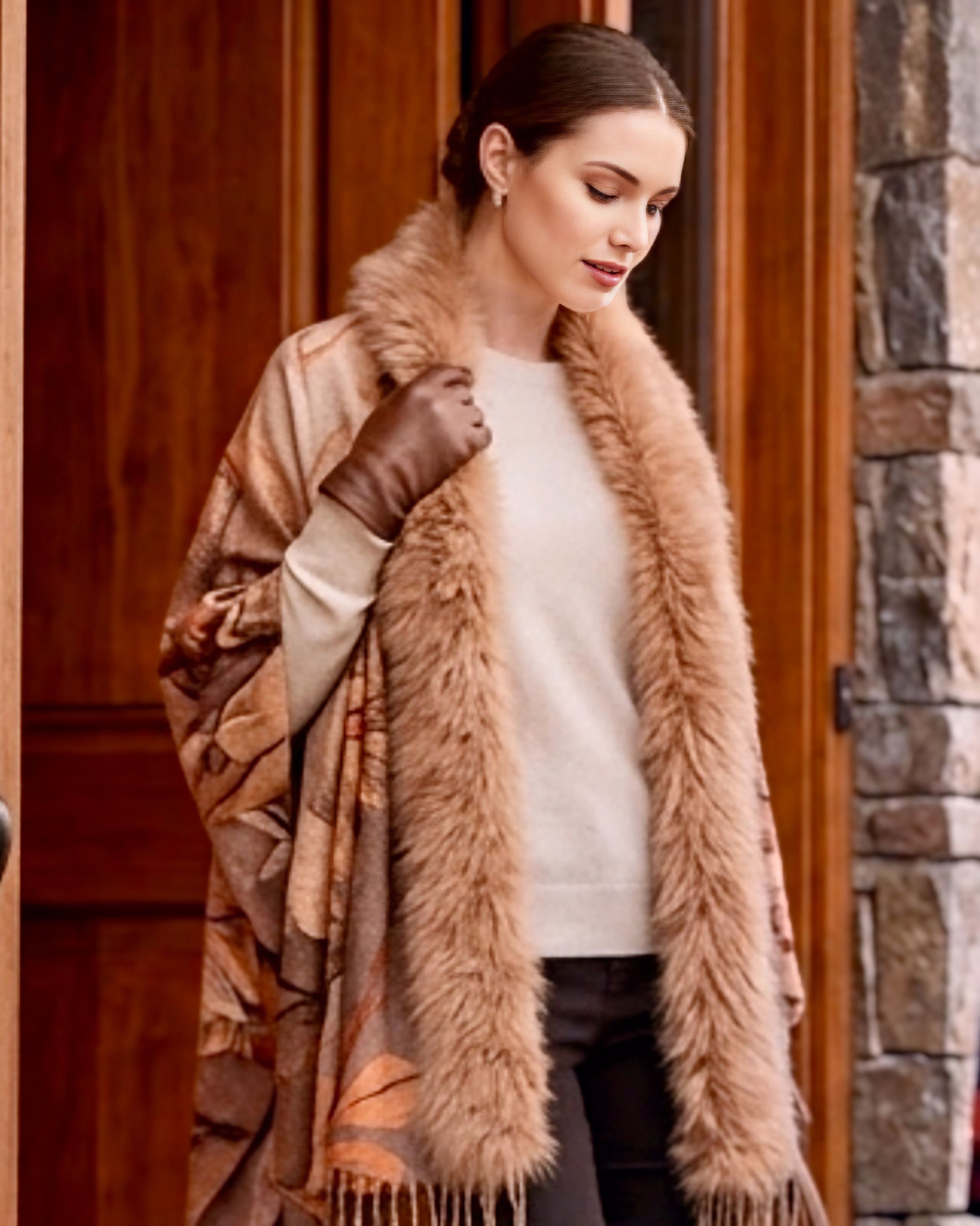 Delta Fur Trim Wrap