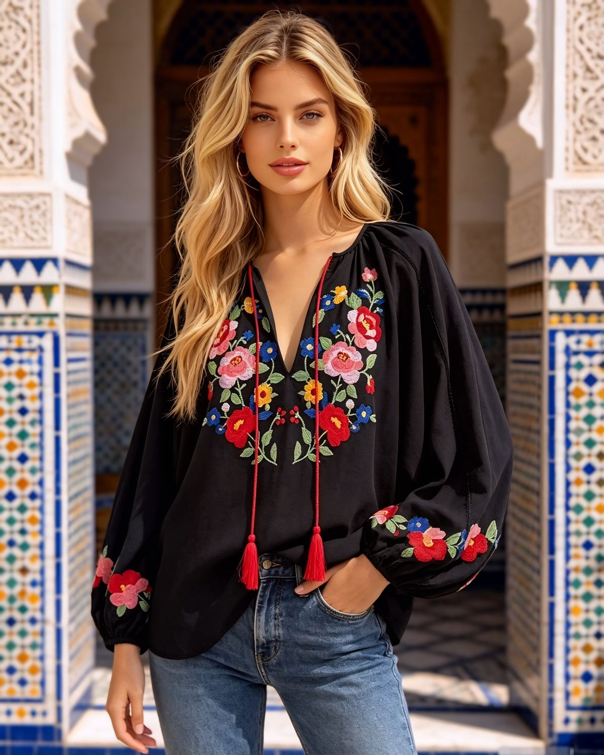 Maria Bohemian Embroidered Top